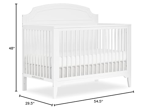 Dream On Me JPMA & Greenguard Gold Certified Milton 5-in-1 Convertible Crib Made with Sustainable New Zealand Pinewood in White, Non-Toxic Finish - WoodArtSupply