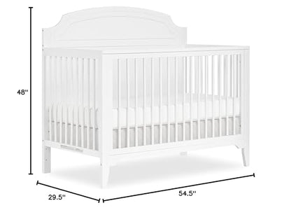 Dream On Me JPMA & Greenguard Gold Certified Milton 5-in-1 Convertible Crib Made with Sustainable New Zealand Pinewood in White, Non-Toxic Finish - WoodArtSupply