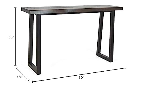 Jennings Solid Wood Live Edge Sofa Bar Table in Cherry and Ebony Finish