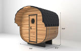 Outdoor Sauna 2 Person, Home Wooden Barrel Traditional Wood Sauna Room with Asphalt Shingle Roof, 220V Steam Spa, 4.5 kw Electric Heater with Sauna Stone, Water Bucket, Spoon, Light, Canadian Hemlock Smartmak