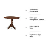 East West Furniture DLT-MAH-TP Dublin Dining Room Table - a Round Solid Wood Table Top with Dropleaf & Pedestal Base, 42x42 Inch, Mahogany East West Furniture