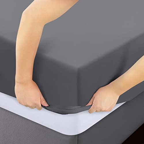 Utopia Bedding Twin XL Fitted Sheets - Bulk Pack of 2 Bottom Sheets - Soft Brushed Microfiber - Deep Pockets - Shrinkage & Fade Resistant - Easy Care (Twin XL, Grey) Utopia Bedding