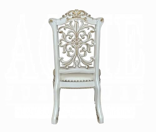 Generic 9-Piece Luxurious Formal Dining Table Set Kitchen Furniture Set Include 1 Extendable Dining Table, 6 Side Chairs and 2 Arm Chairs, Set for 8 Persons (Antique Pearl), Onesize, AH019 Generic
