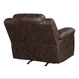 Lexicon Rocker Recliner Chair for Living Room, Wall Hugger Manual Recliner Chairs, Textured Microfiber Upholstered Rocking Reclining Chair, Home Theater Seating, Required Assembly, Dark Brown Lexicon