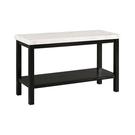 Picket House Furnishings Evie Wood Frame & Marble Top Console Table-White/Black Picket House