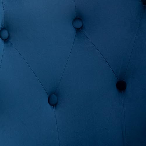 Roundhill Furniture Sovarol Velvet Button-Tufted Wing Back Accent Chair, Blue Roundhill Furniture