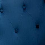 Roundhill Furniture Sovarol Velvet Button-Tufted Wing Back Accent Chair, Blue Roundhill Furniture