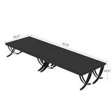 Tribesigns 6.5FT Conference Table for 6-8 People, 78 inch Long Rectangular Seminar Table with Strong Metal Frame, Business Furniture Boardroom Desk for Office Meeting Conference Room (4PCS, Black) Tribesigns