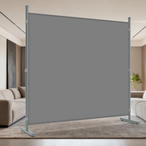 AKTOP Room Divider, Freestanding Single Panel Privacy Screen, Portable Temporary Wall Dividers for Room Separation, Large Room Partitions and Separators for Home, Office, Dorm, 71''W x 71''H, Grey AKTOP