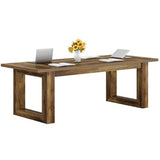 Tribesigns Conference Table, Modern Meeting Table, 5 ft Wood Conference Room Table, Large Rectangular Business Furniture Seminar for Boardroom (1, Brown) Tribesigns