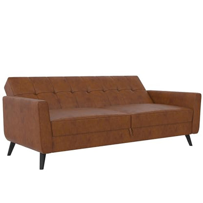 DHP Parker Futon with Storage, Camel Faux Leather