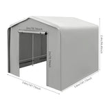 12x12ft Carport, Heavy Duty Carport Canopy with Roll-Up Door, Outdoor Portable Garage, Waterproof Shelter Vehicles, Car Canopy with All-Season Tarp for Cars, Trucks, Motorcycles & Storage (Gray) MIOUYTRT