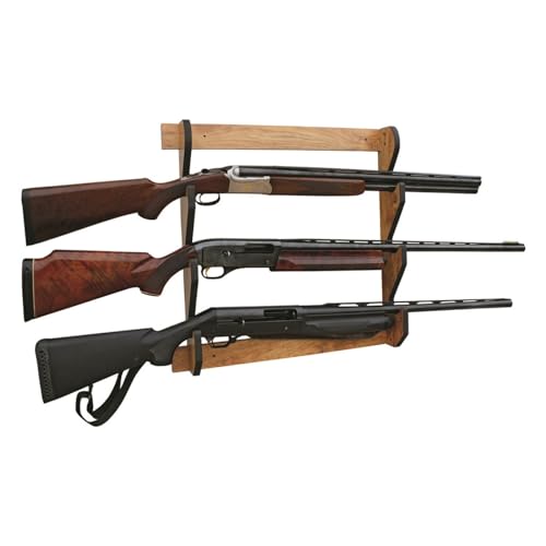 Rush Creek Creations Indoor 5 Rifle/Shotgun Wall Storage Display Rack, American Cherry - WoodArtSupply