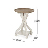 Christopher Knight Home Estelle French Country Accent Table with Round Top, Natural + Distressed White Christopher Knight Home