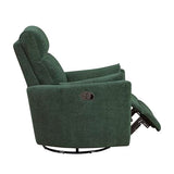 Lexicon Modern Swivel Glider Recliner Chair - Quiet 360 Swivel Chair, Durable Microfiber Upholstered, 2 Pillows, Manual Reclining for Living Room, Small Spaces, Nursery, Apartment, Bedroom, Green