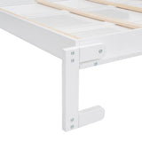 Merax Queen Size Murphy Bed, Wood Queen Murphy Hidden Wall Bed with Shelves for Home Office or Small Room, No Box Spring Needed, White Merax