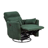 Lexicon Modern Swivel Glider Recliner Chair - Quiet 360 Swivel Chair, Durable Microfiber Upholstered, 2 Pillows, Manual Reclining for Living Room, Small Spaces, Nursery, Apartment, Bedroom, Green