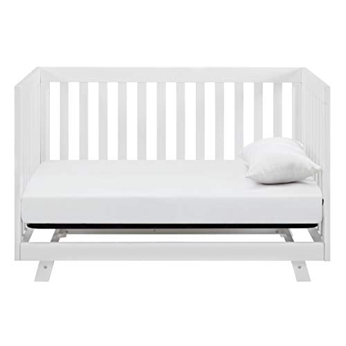 Storkcraft Beckett Convertible Crib (White) – Converts from Baby Crib to Toddler Bed and Daybed, Fits Standard Full-Size Crib Mattress, Adjustable Mattress Support Base - WoodArtSupply