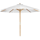 All Things Cedar TU90-W Teak Market Table Umbrella with Canopy, White All Things Cedar