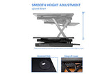 Rocelco 46" Large Height Adjustable Standing Desk Converter - Quick Sit Stand Up Triple Monitor Riser - Tall Gas Spring Assist Computer Workstation - Retractable Keyboard Tray - Black (R DADRB-46) Rocelco