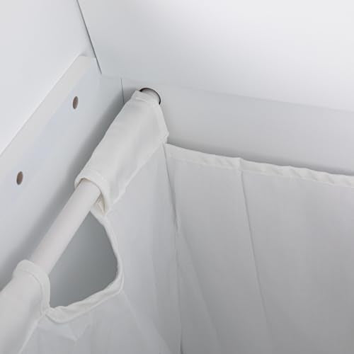 Household Essentials Single Load Hamper Cabinet Seat, White Household Essentials