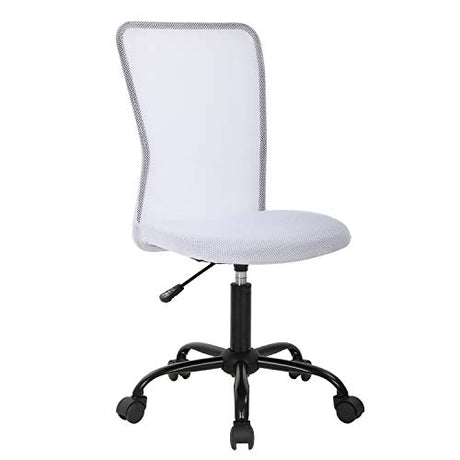 BestOffice Ergonomic Office Chair Desk Chair Mesh Computer Chair Armless Back Support Modern Executive Rolling Swivel Chair with Lumbar Support (White) BestOffice