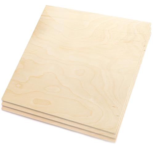 Yarlung 10 Pack Baltic Birch Plywood, 11.8 x 11.8 x 1/5 Inch Baltic Birch Wood Sheets, Unfinished Wood Board for Crafts, Lasers, Models, Painting, Wood Engraving yarlung