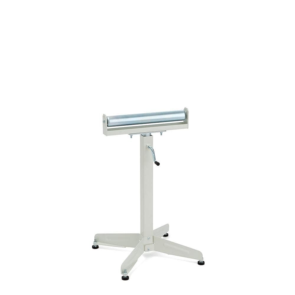 Adjustable Pedestal Roller Material Support Stand HTC HSS-10, with a 16” Ball Bearing Roller - WoodArtSupply