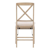 Linon Triena 19" Transitional Wood X-Back Folding Chairs with Padded Seat, Fully Assembled in Graywash (Set of 2) Linon