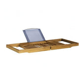 Acacia Bathtub Tray - Natural Wood Tray with Extended Sides, Wine Glass Holder, Book, Phone, or Tablet Rest - for Bath Accessories by Home-Complete Home-Complete