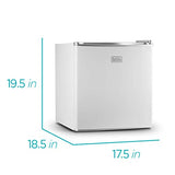 BLACK+DECKER BCRK17W Compact Refrigerator Energy Star Single Door Mini Fridge with Freezer, 1.7 Cubic Ft., White BLACK+DECKER
