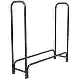Sunnydaze Outdoor Firewood Log Rack and Cover Combo Set - Black Powder-Coated Steel and PVC - Black Fabric - 4-Foot Sunnydaze