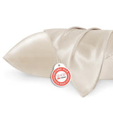 Bedsure Satin Pillowcases, Similar to Silk Pillow Cases Queen Size Set of 2, Cooling Pillow Case for Sleeping Women with Envelope Closure, Gifts for Women Men, Beige, 20x30 Inches, 2pcs Bedsure