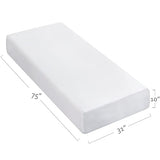 Cot Sheets 31" x 75"(2 Pack), Cot Fitted Sheet Ultra Soft and Breathable Snug Fit for Narrow Twin Mattress/Camp Bunk Beds/RVs Bunk/Guest Beds/Army Cots/Trifold Mattress Grey and White, Cover Only Moonsea