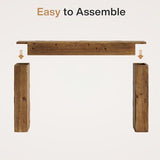 TRIBEWOOD Solid Wood Console Table, 63-Inch Farmhouse Sofa Table Behind Couch for Entryway, Living Room, Foyer, Easy Assembly (Rustic Brown) TRIBEWOOD