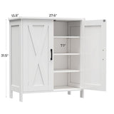 Homleke Farmhouse Shoe Cabinet with 2 Barn Doors & Wood Legs, 5-Tier Shoe Storage Cabinet with 3 Adjustable Shelves, Tall Shoe Rack Organizer for Closet, Shoe Organizer for Entryway, Hallway, White Homleke