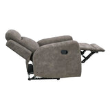 Lexicon Manual Recliner Chair, Textured Microfiber Reclining Sofa Chair, Home Theater Seating, Wall Hugger, Track Arms, Manual Recliner for Living Room/Office/Apartment, Easy Assembly, Brown Lexicon