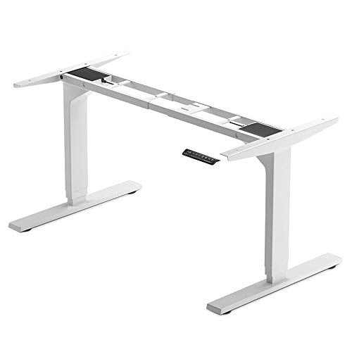 PROGRESSIVE AUTOMATIONS Standing Desk Legs Dual Motor. Adjustable 3 Stages Frame for DIY Stand up Home Office desks suites Tops from 48" to 73" FLT-02 White PROGRESSIVE AUTOMATIONS