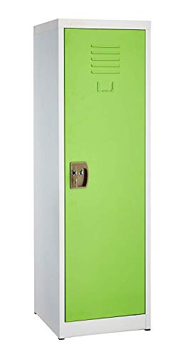 AdirOffice Kids Steel Metal Storage Locker - for Home & School - with Key & Hanging Rods (48 in, Green) AdirOffice