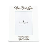 WEDDINGSTAR Customizable Wooden 5" x 7" Picture Frame White - Custom Script Text WEDDINGSTAR