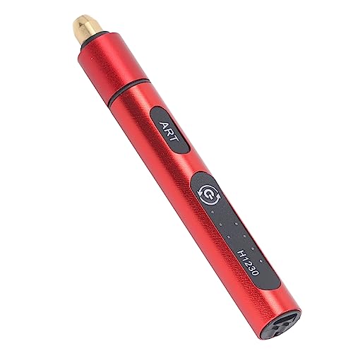 Electric Engraving Pen with 4 Bits,3 Gear 5V 10W Cordless Etching Engraving Machine, USB Rechargeable Mini Micro Professional Rotary Tool for Jewelry Wood Metal Glass Stone Grinding Carving(Red) PerGar