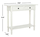 SAFAVIEH Home Collection – Rosemary Distressed Cream Console Table with Drawers & Shelf, Classic Contemporary Storage Console, Turned Leg Design (AMH5705C) SAFAVIEH