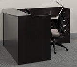 Offices To Go L Shaped Reception Desk W/Transaction Top 71" W X 30" D X 42" H Reception Return 42" W X 24" D X 42" H - American Espresso Offices To Go