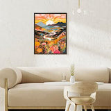 EFOTIML Paint by Numbers Kit for Adults Beginners & Kids Ages 8-12,1 Pack 16x20 inches Canva for Painting Kits for Adults in Colorful Box(Without Frame)- Sunrise Mountains and Rivers EFOTIML