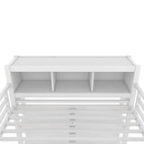 Harper & Bright Designs Full Loft Bed with Desk, Metal Loft Beds with Storage Shelves, Desk, and Wardrobe, Heavy-Duty Loft Bed Frame for Kids, Teens, Adults, Space-Saving and Noise-Free Design, White Harper & Bright Designs