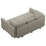 Belffin Modular Velvet Sectional Sofa with Chaise Lounge Sectional Sleeper Sofa with Storage Chaise Sofa Bed Couch for Living Room Grey Belffin