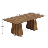 Tribesigns 63-Inch Executive Desk, Large Office Computer Desk with Double Pedestal, Modern Simple Workstations Writing Table Conference Table Business Furniture for Home Office, Light Brown Tribesigns