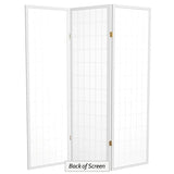 Red Lantern 5 ft. Tall Window Pane Shoji Screen - White - 3 Panels Red Lantern