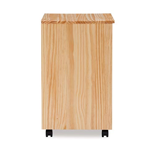 Linon Callie Multipurpose Six Drawer Natural Wood Rolling Storage Cart with Casters in Brown Linon