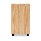 Linon Callie Multipurpose Six Drawer Natural Wood Rolling Storage Cart with Casters in Brown Linon